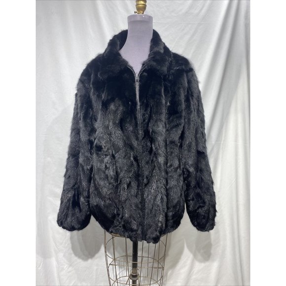 mink section black  jacket (398) - Picture 1 of 3